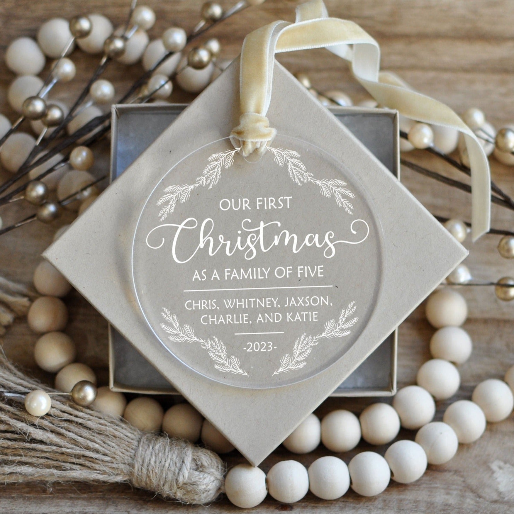 First Christmas as a Family of Ornament  Clear Acrylic Christmas Orna –  Intricut Creations