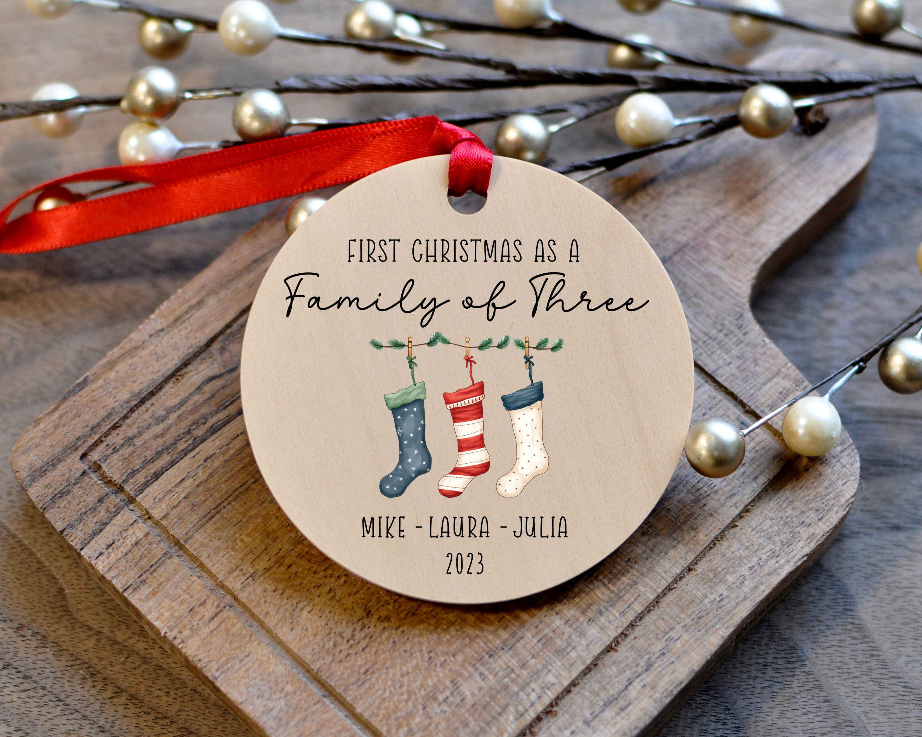 First Christmas as a Family of Ornament  Clear Acrylic Christmas Orna –  Intricut Creations