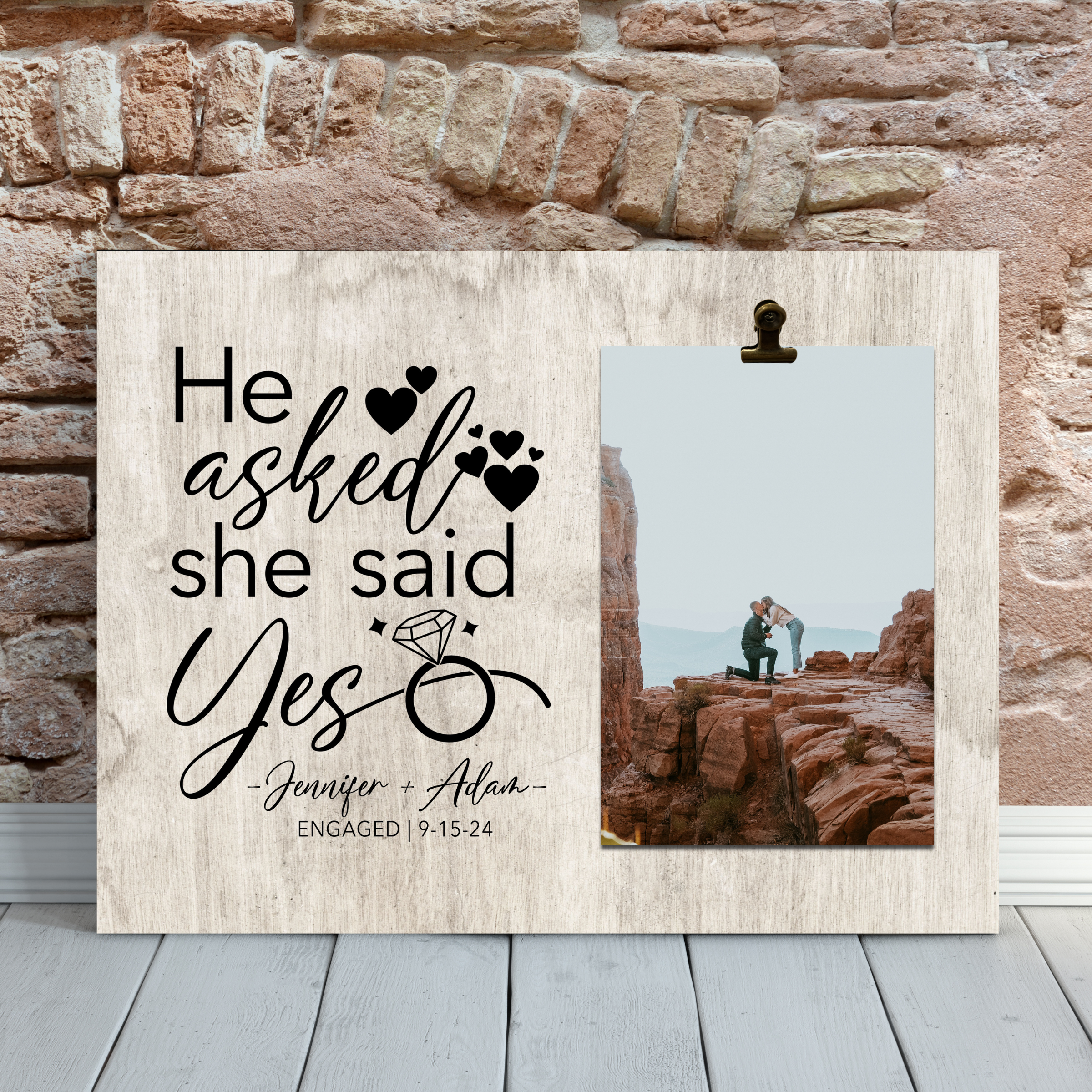 Personalised Engagement Gifts for Couples He Asked She Said Yes