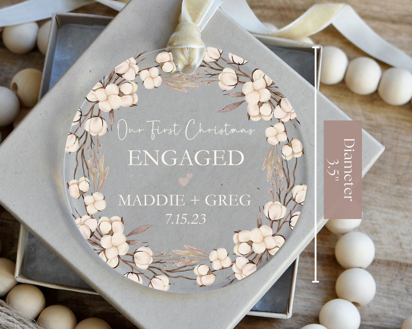 First Christmas Engaged Cotton Blossom | Engagement Gift