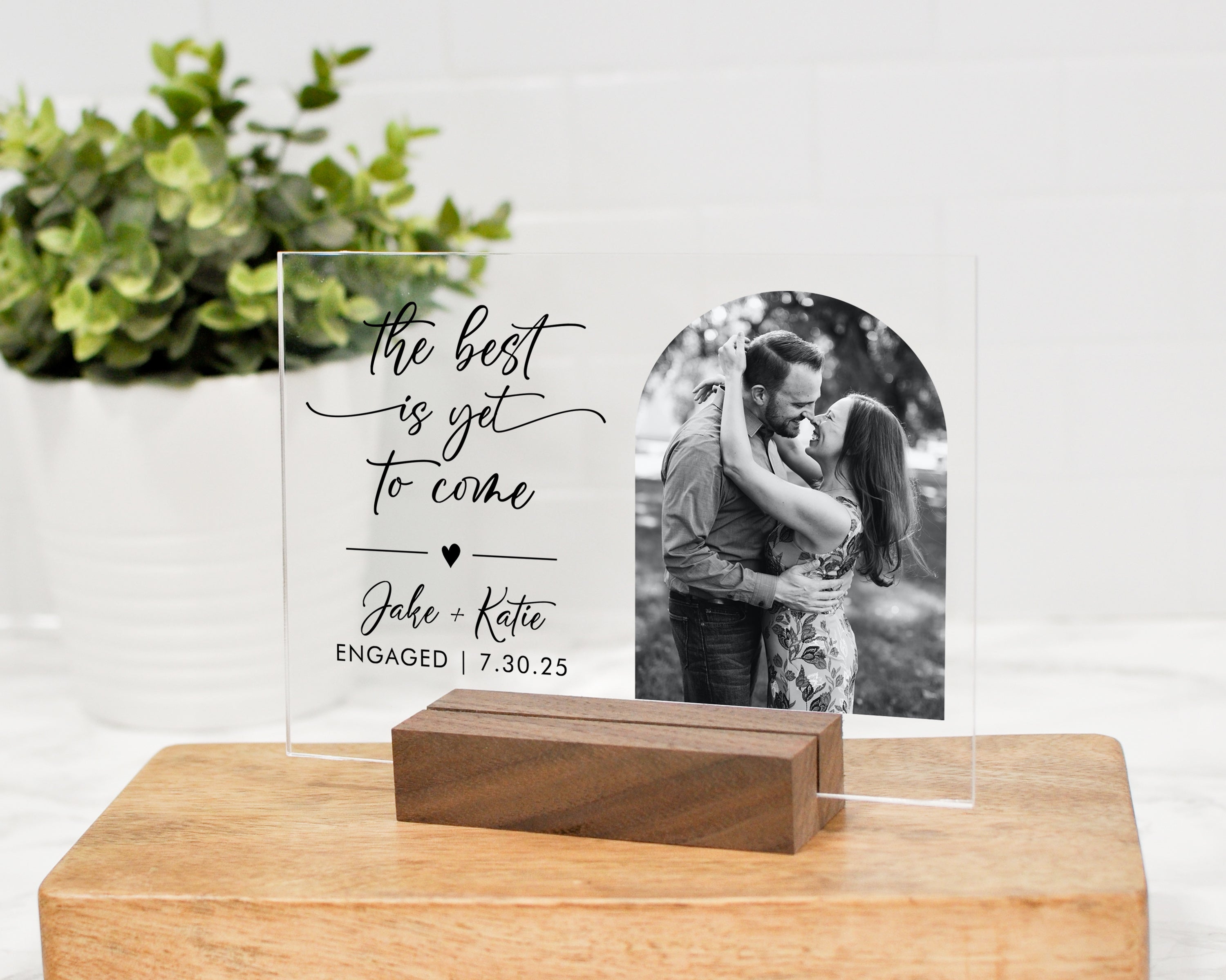 Personalized Photo Engraved Heart Shaped Wood Plaque |Anniversary Gift -  woodgeekstore