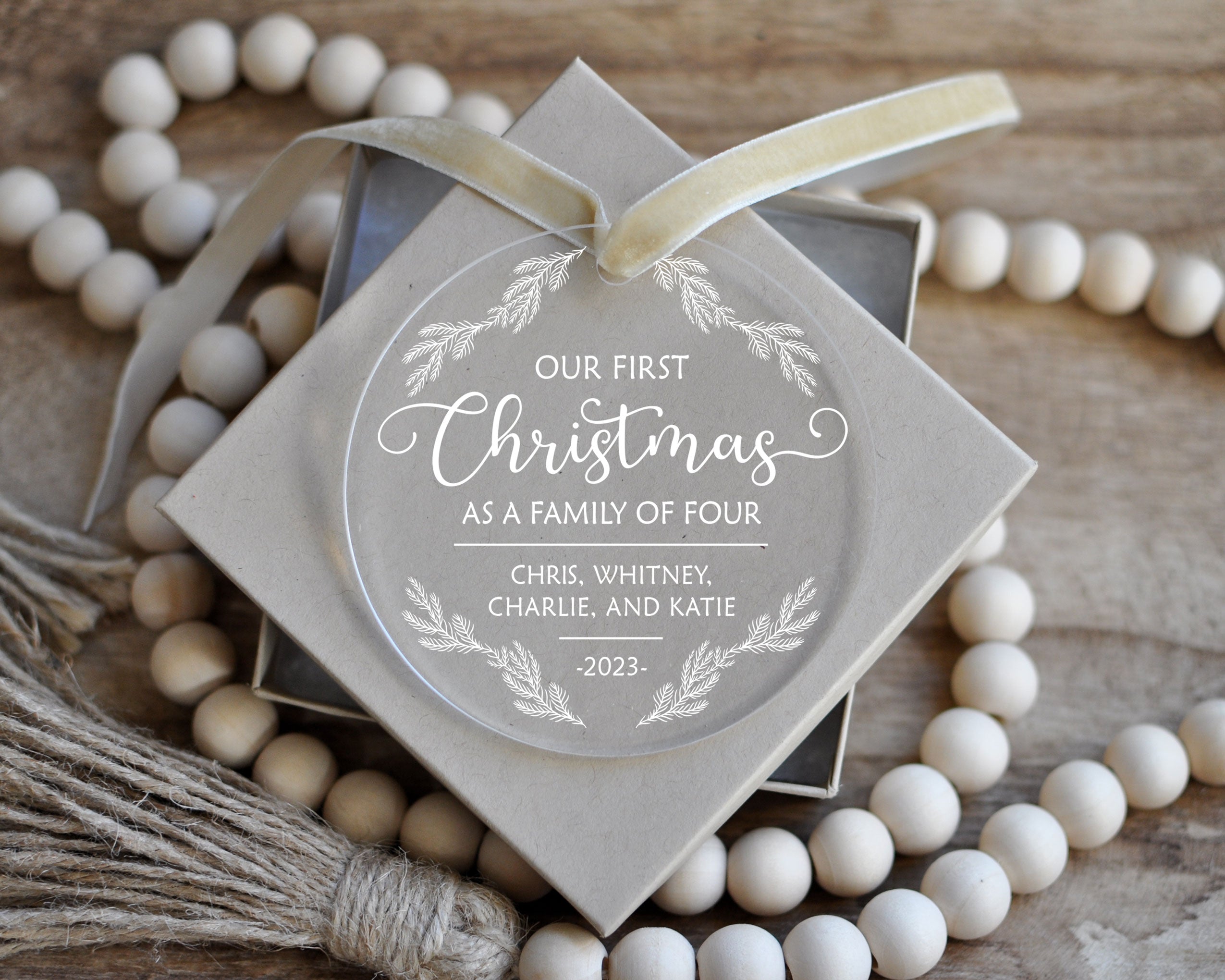 First Christmas as a Family of Ornament  Clear Acrylic Christmas Orna –  Intricut Creations