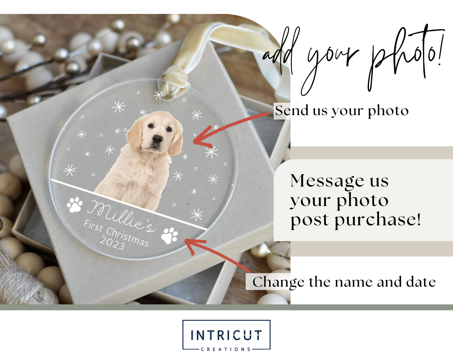 Custom Pet Photo Ornament - Personalized Acrylic Ornament