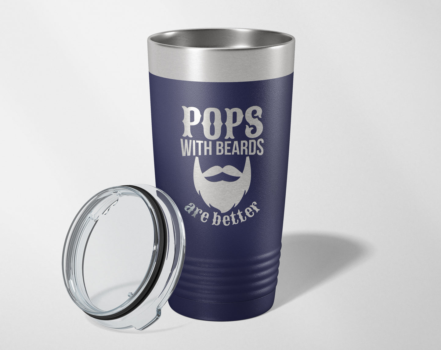 Yeti Tumbler 20 oz Navy Blue Deal! Engraved Grandpa and mustache