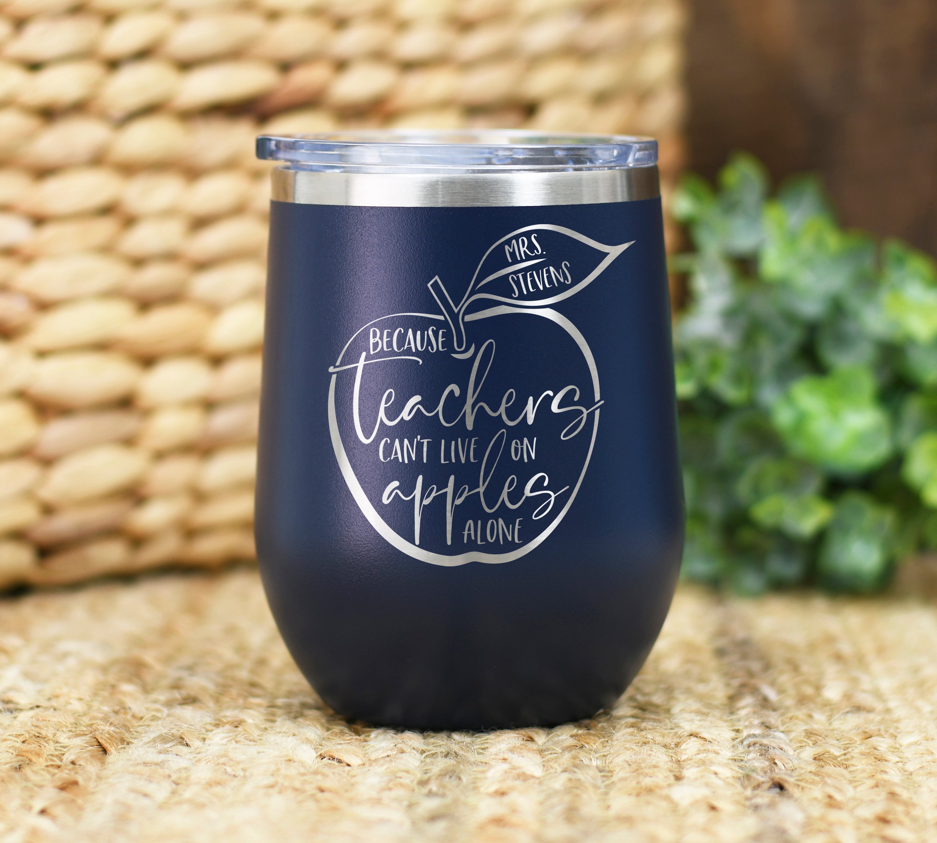 Personalized Wine Tumbler | I Teach